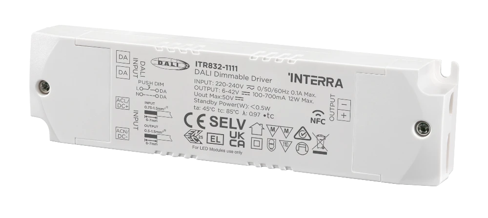 12W NFC Programmable DALI-2 DT6 Constant Current LED Sürücüsü (100 - 700 mA)