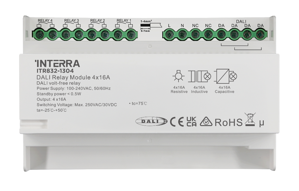 Interra 4-Kanal DALI-2 Relay Module 4x16A