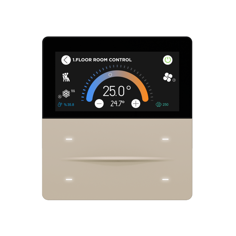 iX-M 3'' 4 Butonlu KNX Dokunmatik Panel / Bej