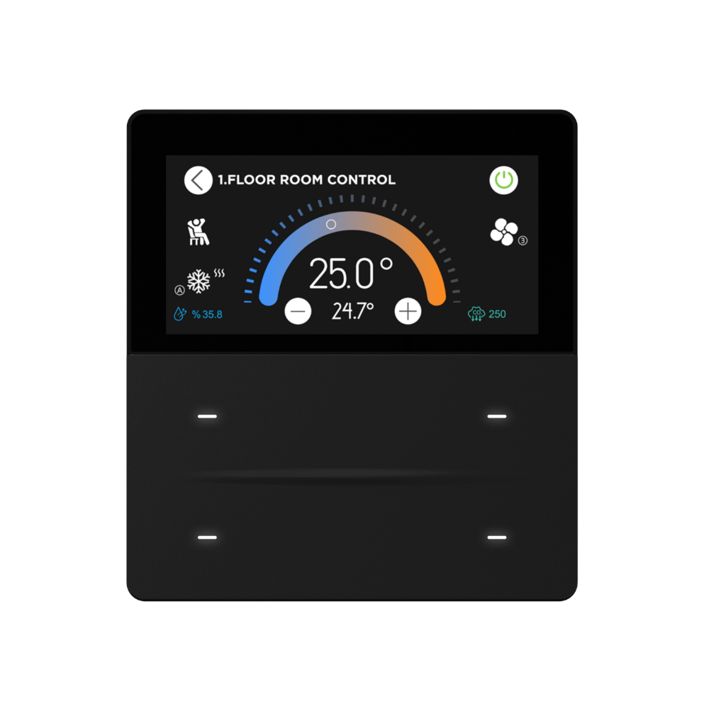 iX-M 3'' 4 Butonlu KNX Dokunmatik Panel / Siyah