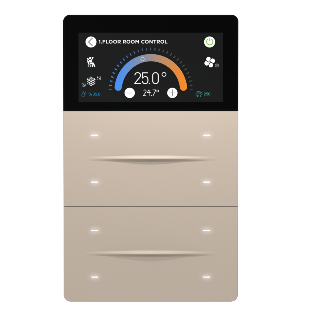 iX-M 3'' 8 Butonlu KNX Dokunmatik Panel / Bej