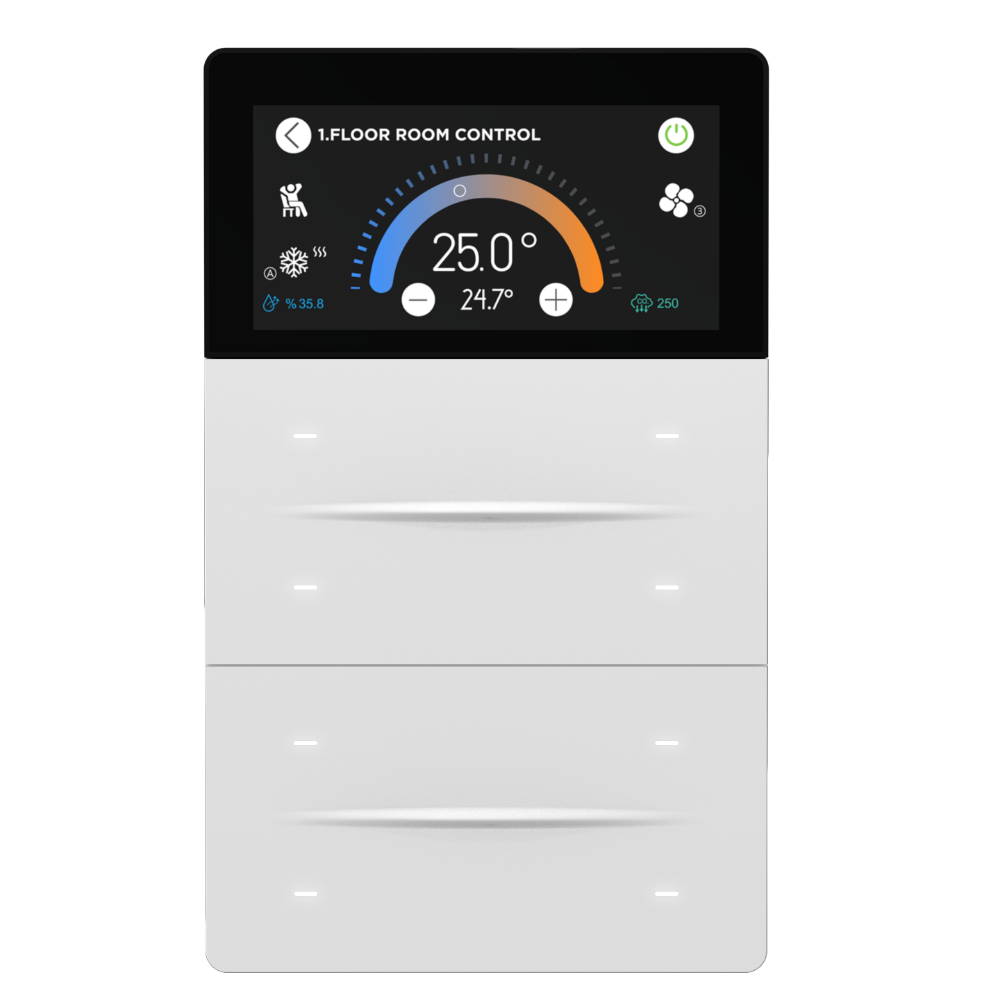 iX-M 3'' 8 Butonlu KNX Dokunmatik Panel / Beyaz