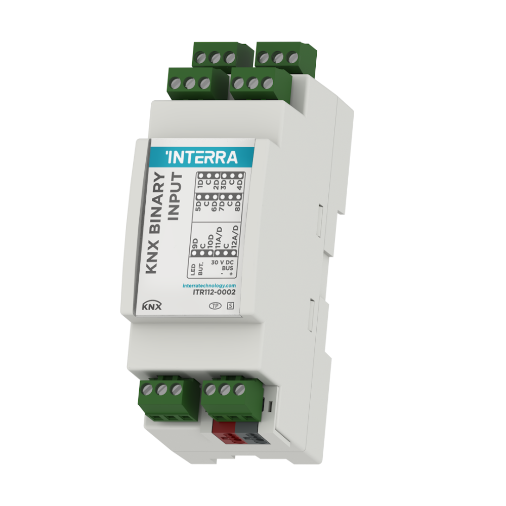 KNX 12 Kanal İkili / Analog Giriş Modülü - 2 Termostat
